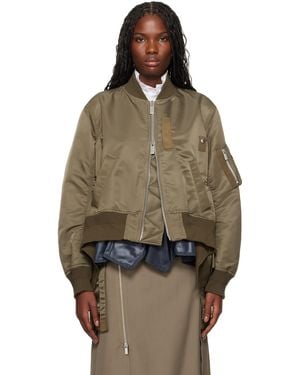 Sacai フェイクファー&ナイロンツイル ボンバージャケット