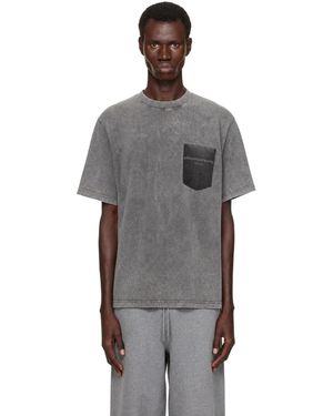 Alexander Wang Short Sleeve Shadow Pocket T-Shirt - Gray