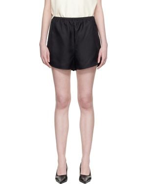 Loulou de Saison Cabo Elasticated Silk Shorts - Black