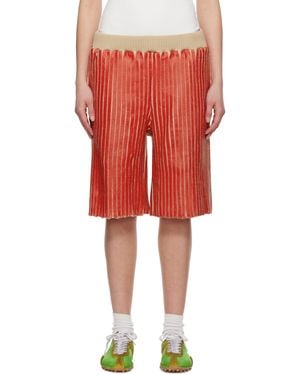 Stanley Raffington Ssense Exclusive Ribbed Shorts - Red