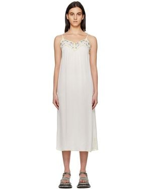 See By Chloé White Embroidered Midi Dress - Black