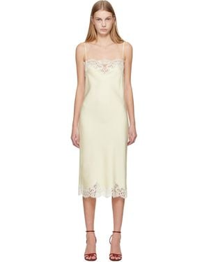 Stella McCartney Off- Sleeveless Lace Satin Midi Dress - Black