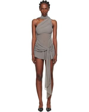 GUIZIO Robe Courte Cyrielle Grise - Noir