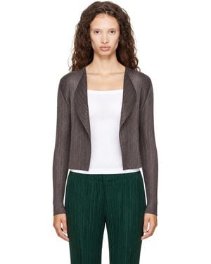 Pleats Please Issey Miyake Cardigan Monthly Colors June Gris - Vert