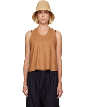 Baserange Tan Apron Top - Black