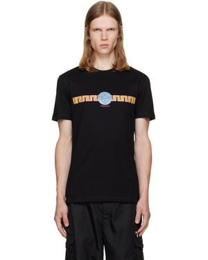 Versace Printed Cotton Jersey Slim T-Shirt - Black