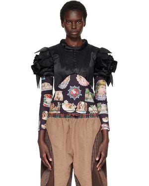 Chopova Lowena Rose Shrug Top - Black