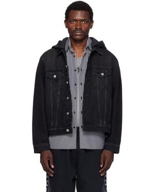 Vetements Detachable Hood Denim Jacket - Black