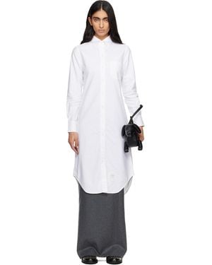 Thom Browne Oxford Grosgrain Placket Shirtdress - Black