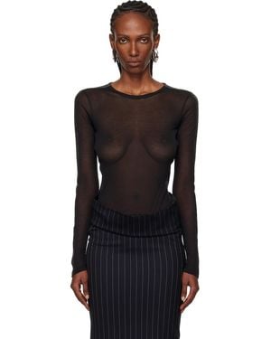 Mugler Tuxedo Bodysuit - Black