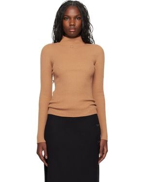 Courreges Solar ライト リブ モックネック セーター - ブラック