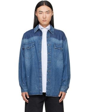 Maison Margiela Bicolor Denim Shirt - Blue