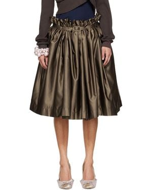 August Barron Belted Ballgown Midi Skirt - Black