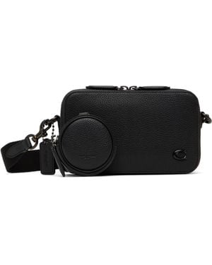 COACH Charter Slim Crossbody In Pebble Leather With Sculpted C Hardware Branding - Black