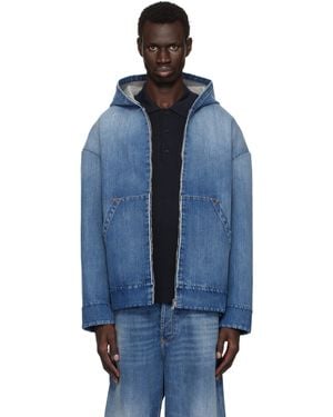 Valentino ブルー オーバーサイズ デニム フーディ