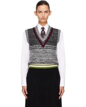 Dries Van Noten Fitted Cashmere Jumper Vest - Black