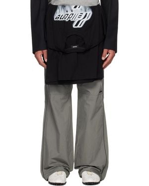 we11done Layered Track Trousers - Black