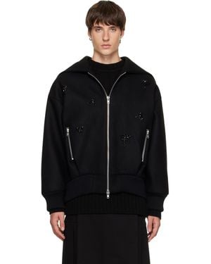 Simone Rocha Embellished Oversized Split Hood Jacket - Black