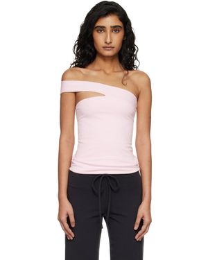 Skims Cotton Jersey One Shoulder Top - Black