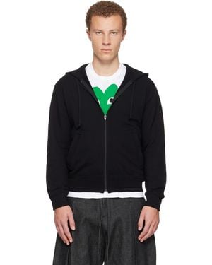 COMME DES GARÇONS PLAY ブラック Zip Reverse Heart フーディ