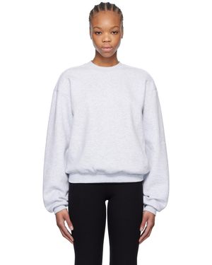 Skims グレー Cotton Fleece クラシック クルーネック スウェットシャツ - ホワイト