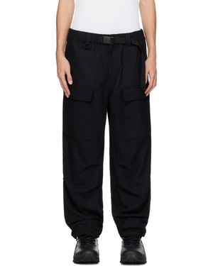 Y-3 ブラック フランネル カーゴパンツ