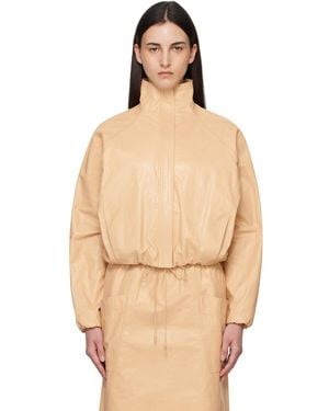 Alaïa Calfskin Windbreaker Jacket - Natural