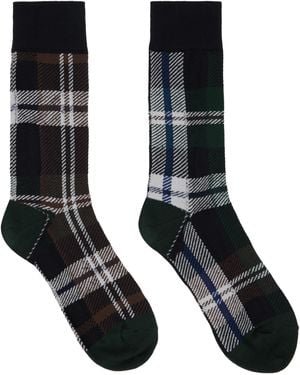 【sacai】グリーン＆ブラウン プレイドプリントマキシスカート Sacai グリーン＆ブラウン プレイドプリント マキシスカート