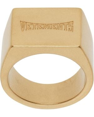 Vetements Boxing Logo Signet Ring - Metallic