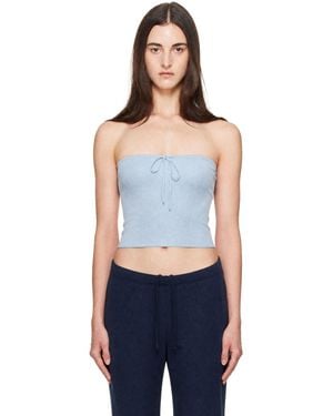 St. Agni Wool Strapless Top - Blue