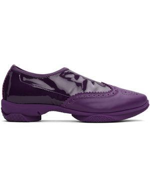 Kiko Kostadinov Patent Faux-Leather Slip-On Brogues - Purple