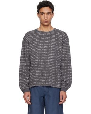 ERL Jacquard Long Sleeve Knit T-Shirt - Grey
