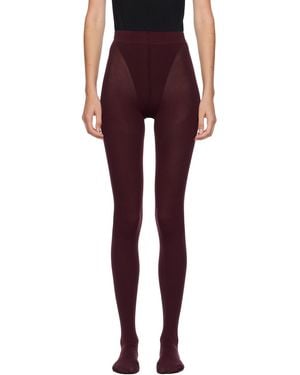 Alaïa Burgundy Integrated Feet Tights - Red