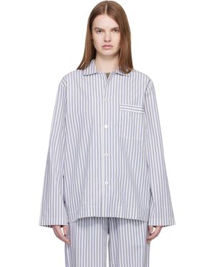 Tekla Poplin Long-Sleeved Pyjama Shirt - White