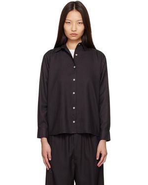 Baserange Chemise Stoa Brune - Noir