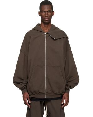 Rick Owens Temple Mountain Hun Hoodie - Brown