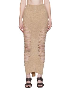Rick Owens ベージュ Concordians Calf Dauphine ミディアムスカート - ナチュラル
