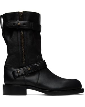 Burberry Kent Biker Boots - Black