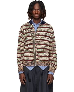 Sacai Mix Knit Blouson Cardigan - Multicolour