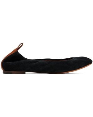 Lanvin スエード バレエシューズ - ブラック