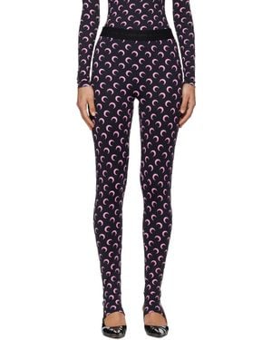 Marine Serre Recycled Moon Jersey Stirrup Leggings - Black