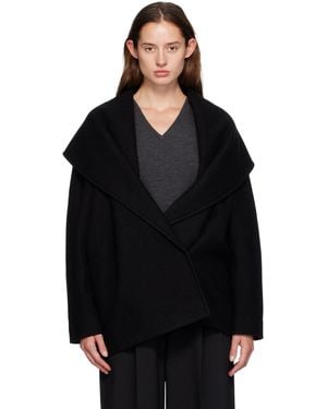 GIA STUDIOS Shawl Wool Jacket - Black