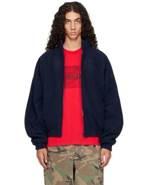 Vetements Embroidered Metal Logo Fleece Jacket