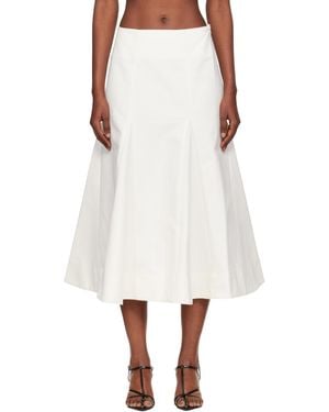 Rohe Off- Sculptural Cotton Midi Skirt - White