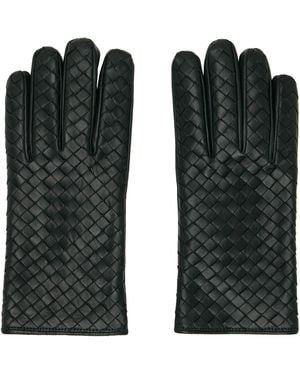 Bottega Veneta Intrecciato Leather Gloves - Black