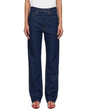 Agolde 90's Pinch Waist High Rise Straight Long Jeans - Blue