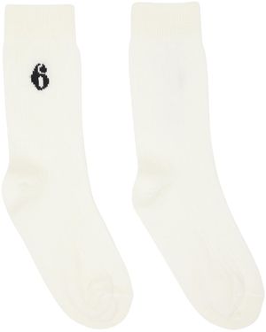 MM6 by Maison Margiela Off- Wool Blend Socks - White