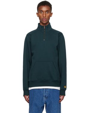 Carhartt ブルー Chase Neck Zip スウェットシャツ - ブラック