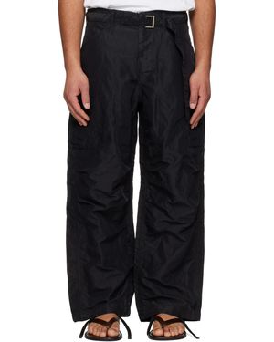 Sacai Khaki Treated Nylon Twill Cargo Trousers - Black