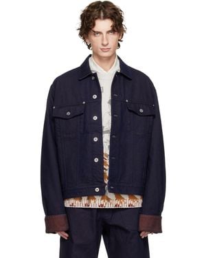 JW Anderson Blouson Bleu En Denim À Poignets Roulés